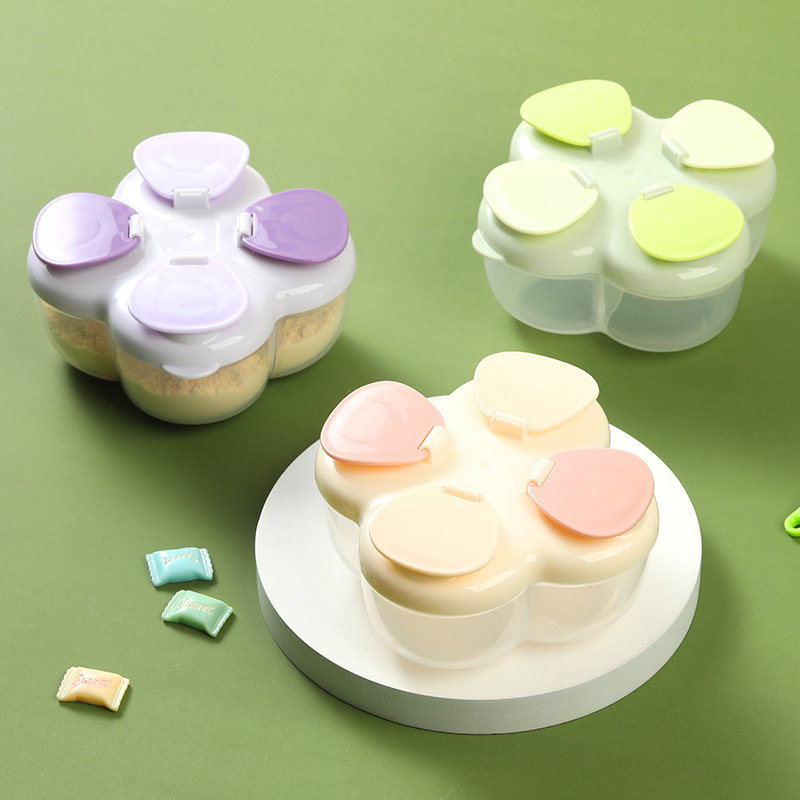 Baby Food Tracker - Taşınabilir Clover 4 Bölmeli Mama Kabı,