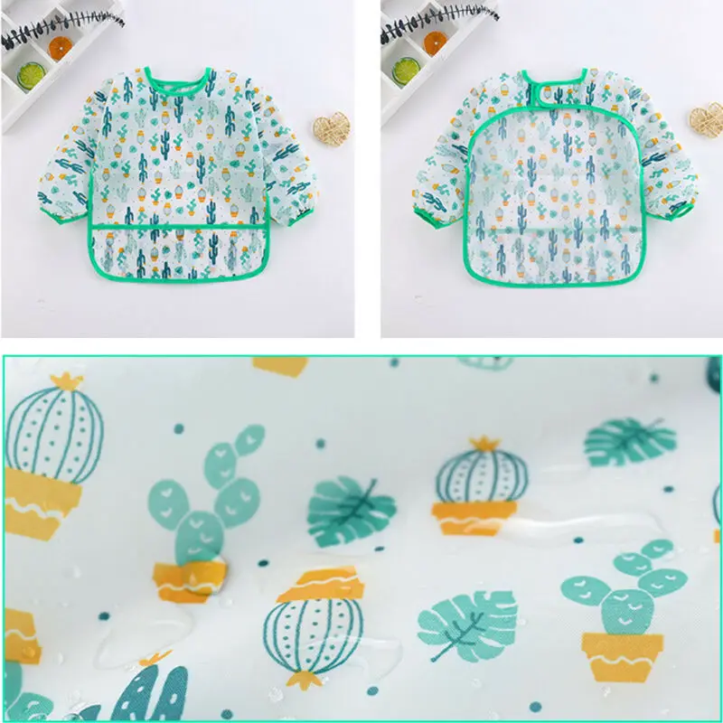 Bib Long Sleeve - 1 adet sevimli bebek önlükleri yürümeye