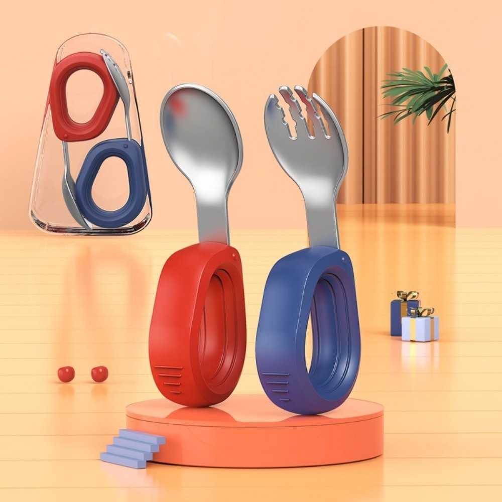 Self Feed Spoon - Silikon Saplı Bebek Silikon Kaşık Seti