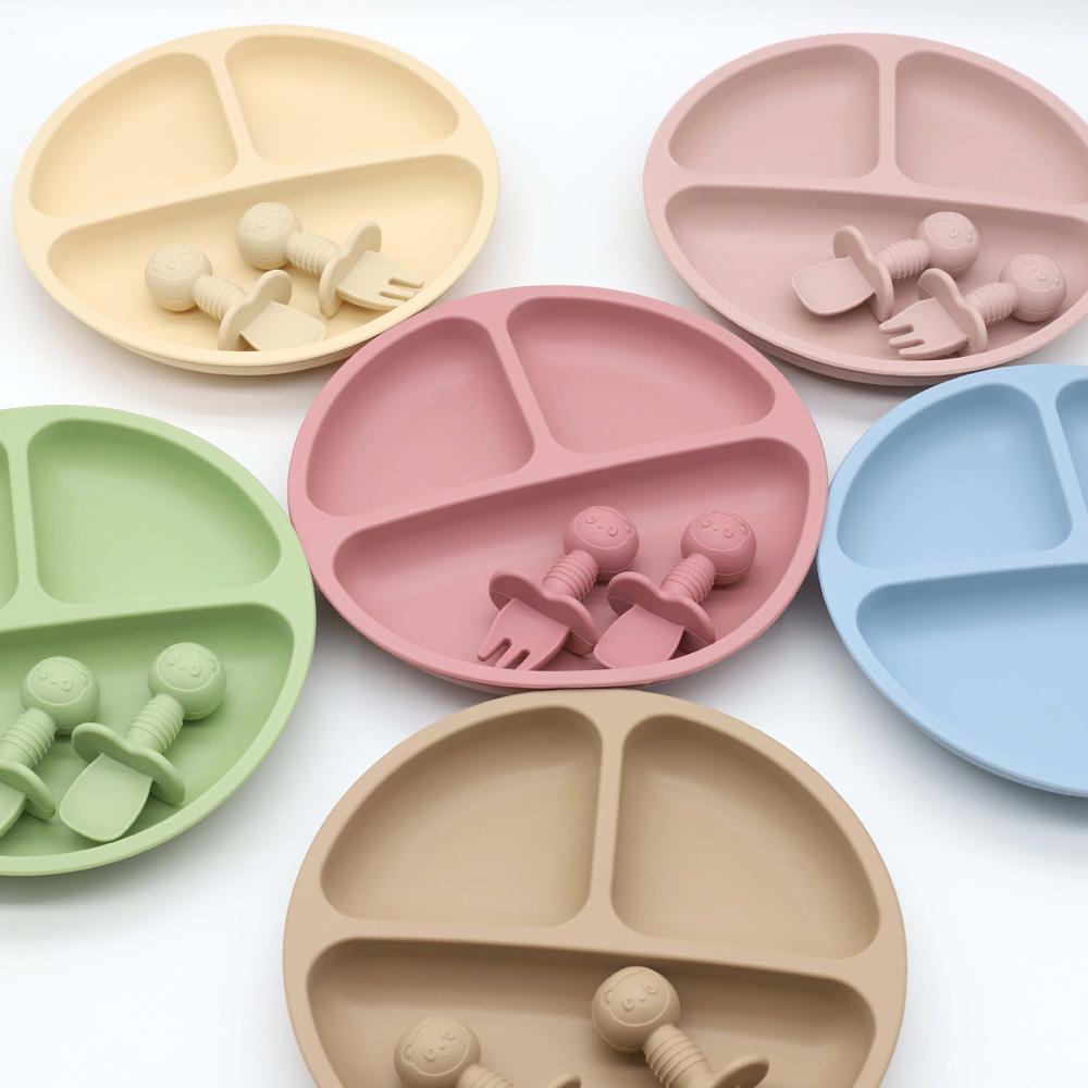 Baby Food Tracker - 3 adet bebek silikon sofra seti,