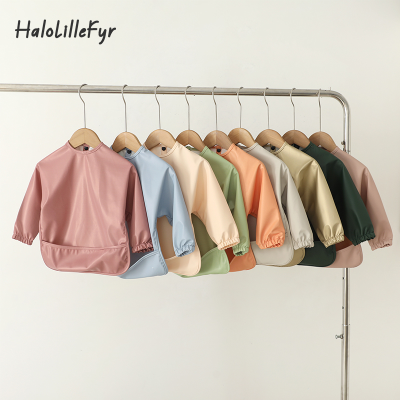 Bib Long Sleeve - Bebek Önlükler Geğirme Bezi Düz Renk